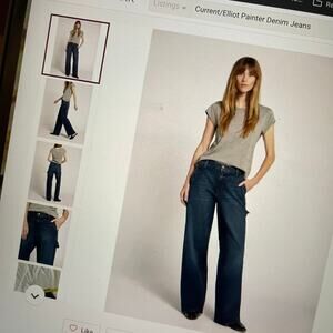 Current/Elliot Painter Wide Leg Jeans Womens 23 Blue Zenith Casual Minimalist